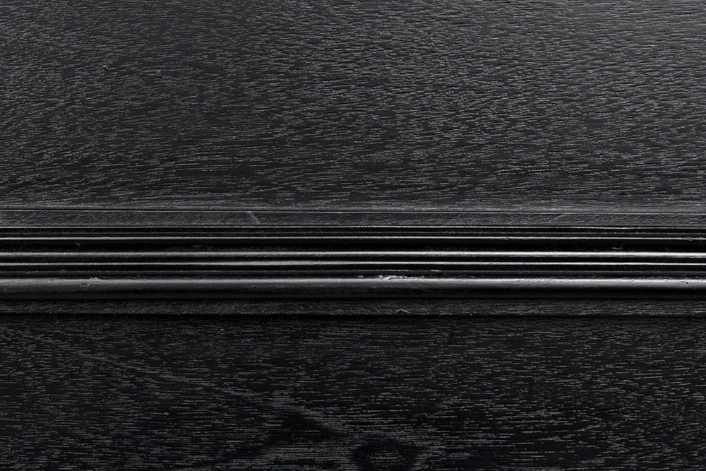 Noir Lesly Side Table – Elegant Mirrored Accent with Hand-Carved Base for Living Room or Bedroom Use Distressed Black GTAB741D1