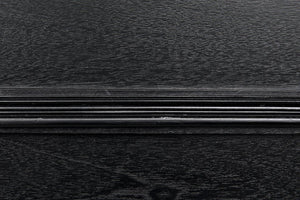 Noir Lesly Side Table – Elegant Mirrored Accent with Hand-Carved Base for Living Room or Bedroom Use Distressed Black GTAB741D1