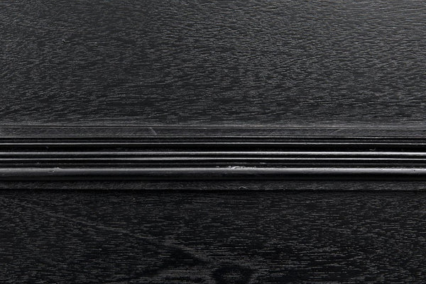 Noir Lesly Side Table – Elegant Mirrored Accent with Hand-Carved Base for Living Room or Bedroom Use Distressed Black GTAB741D1