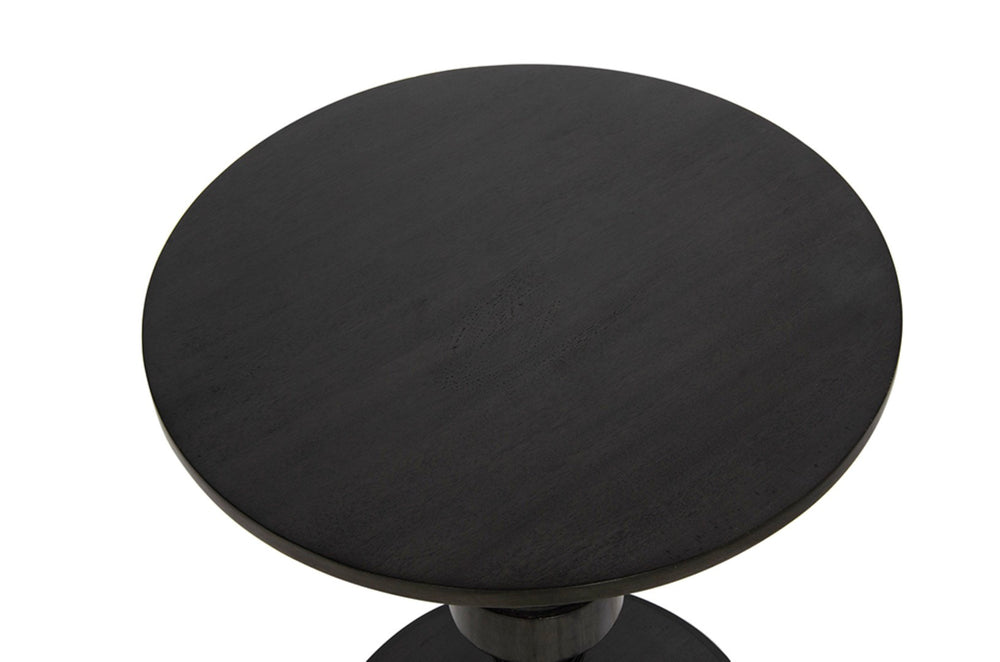 Noir Apollo Side Table - Hand-Carved Mahogany Accent Piece with Pale Finish for Elegant Living Spaces GTAB750P