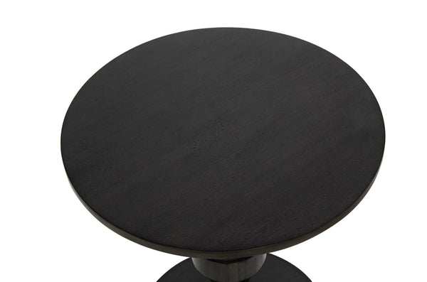 Noir Apollo Side Table - Hand-Carved Mahogany Accent Piece with Pale Finish for Elegant Living Spaces GTAB750P