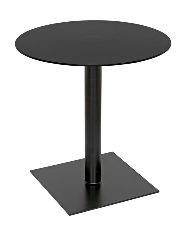 Noir Mies Black Iron Side Table - Artisan-Crafted, Stylishly Minimalist Design for Modern Interiors GTAB774MTB