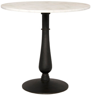Noir Cobus Industrial Side Table with Bianco Crown Marble Top - Elegant Accent for Any Space GTAB775MTB