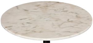 Noir Cobus Industrial Side Table with Bianco Crown Marble Top - Elegant Accent for Any Space GTAB775MTB