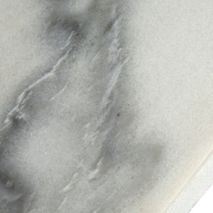 Noir Fadim Side Table - Elegant Bianco Crown Marble Top with Unique Antiqued Brass Pyramidal Base Design GTAB781MB