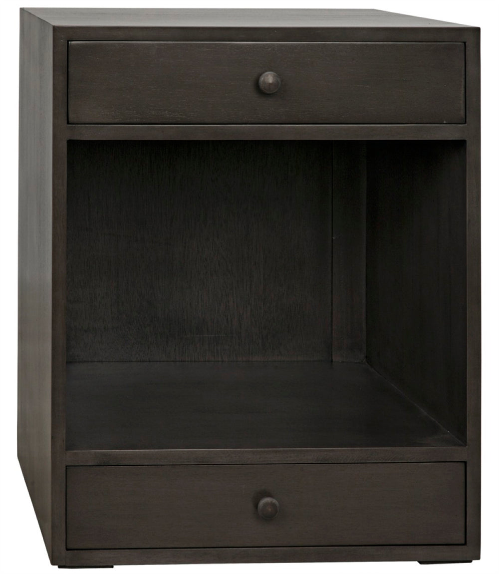 Noir Sumiko Elegant Small Side Table with Storage, Pale Mahogany Accent for Modern & Traditional Interiors GTAB787P-S
