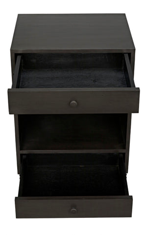 Noir Sumiko Elegant Small Side Table with Storage, Pale Mahogany Accent for Modern & Traditional Interiors GTAB787P-S