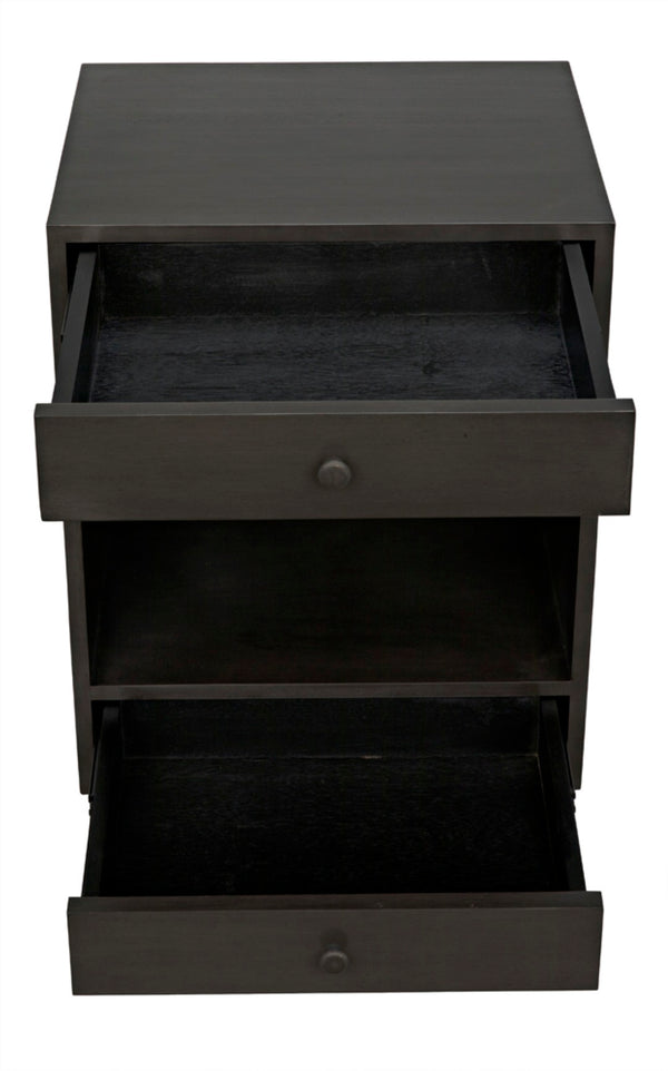 Noir Sumiko Elegant Small Side Table with Storage, Pale Mahogany Accent for Modern & Traditional Interiors GTAB787P-S