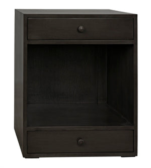 Noir Sumiko Elegant Small Side Table with Storage, Pale Mahogany Accent for Modern & Traditional Interiors GTAB787P-S