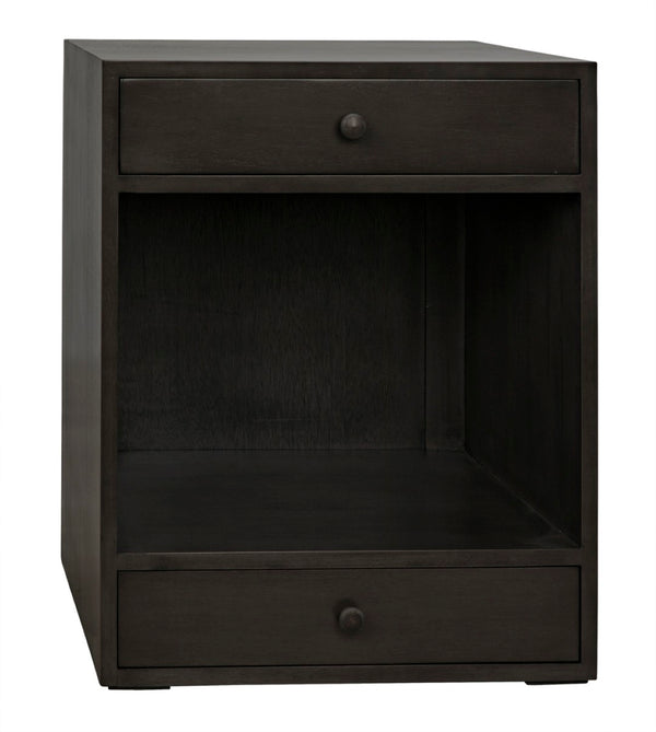 Noir Sumiko Elegant Small Side Table with Storage, Pale Mahogany Accent for Modern & Traditional Interiors GTAB787P-S
