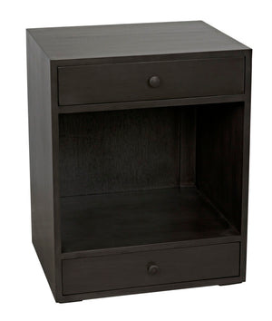 Noir Sumiko Elegant Small Side Table with Storage, Pale Mahogany Accent for Modern & Traditional Interiors GTAB787P-S