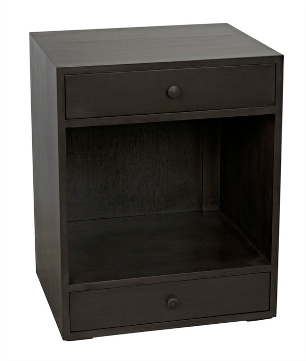 Noir Sumiko Elegant Small Side Table with Storage, Pale Mahogany Accent for Modern & Traditional Interiors GTAB787P-S