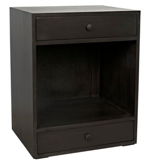 Noir Sumiko Elegant Small Side Table with Storage, Pale Mahogany Accent for Modern & Traditional Interiors GTAB787P-S