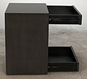 Noir Sumiko Elegant Small Side Table with Storage, Pale Mahogany Accent for Modern & Traditional Interiors GTAB787P-S
