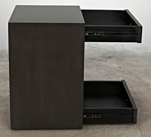Noir Sumiko Elegant Small Side Table with Storage, Pale Mahogany Accent for Modern & Traditional Interiors GTAB787P-S