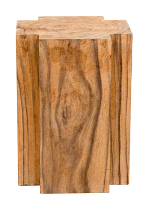 Noir Haru Hand-Carved Teak Side Table - Sculptural Accent with Unique Grain for Every Room & Style GTAB792T