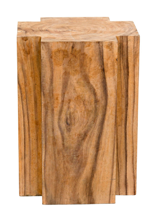 Noir Haru Hand-Carved Teak Side Table - Sculptural Accent with Unique Grain for Every Room & Style GTAB792T