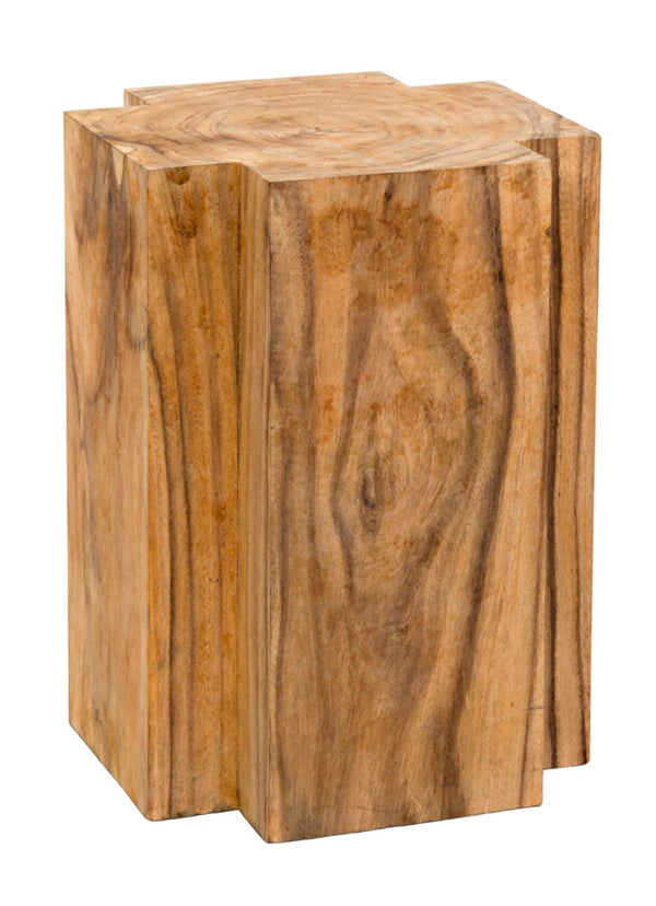 Noir Haru Hand-Carved Teak Side Table - Sculptural Accent with Unique Grain for Every Room & Style GTAB792T