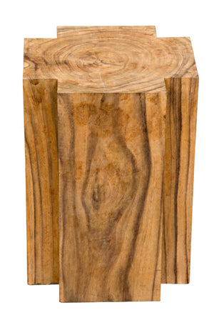 Noir Haru Hand-Carved Teak Side Table - Sculptural Accent with Unique Grain for Every Room & Style GTAB792T