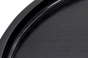 Noir Gavin Side Table - Hand-Rubbed Black Mahogany Accent Piece with Unique Geometric Design & Elegance GTAB793HB