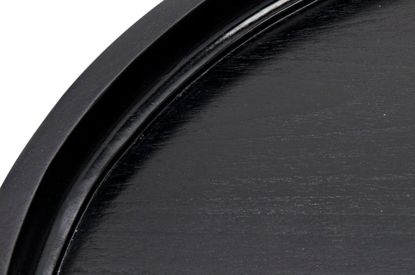 Noir Gavin Side Table - Hand-Rubbed Black Mahogany Accent Piece with Unique Geometric Design & Elegance GTAB793HB