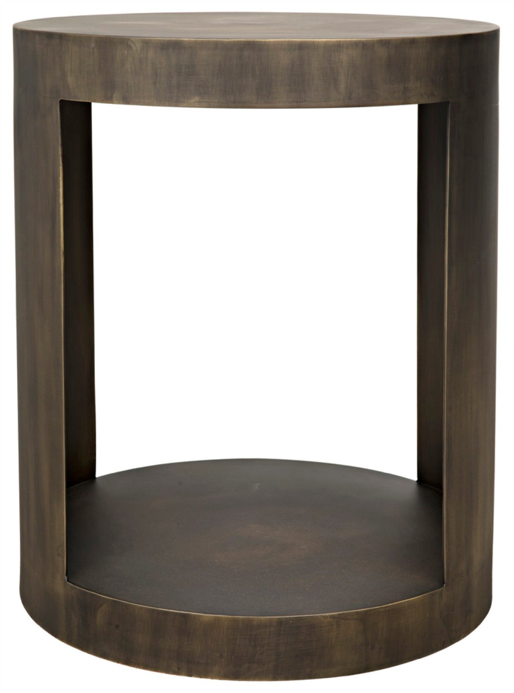 Noir Chrysler Iron Side Table with Aged Brass Finish - Timeless Elegance for Modern Spaces, 20" x 24" GTAB814AB