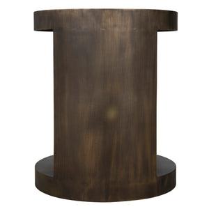Noir Chrysler Iron Side Table with Aged Brass Finish - Timeless Elegance for Modern Spaces, 20" x 24" GTAB814AB
