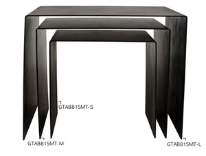 Noir Yves Medium Side Table - Handcrafted Matte Black Iron Accent for Modern Living Spaces & Decor GTAB815MTB-M