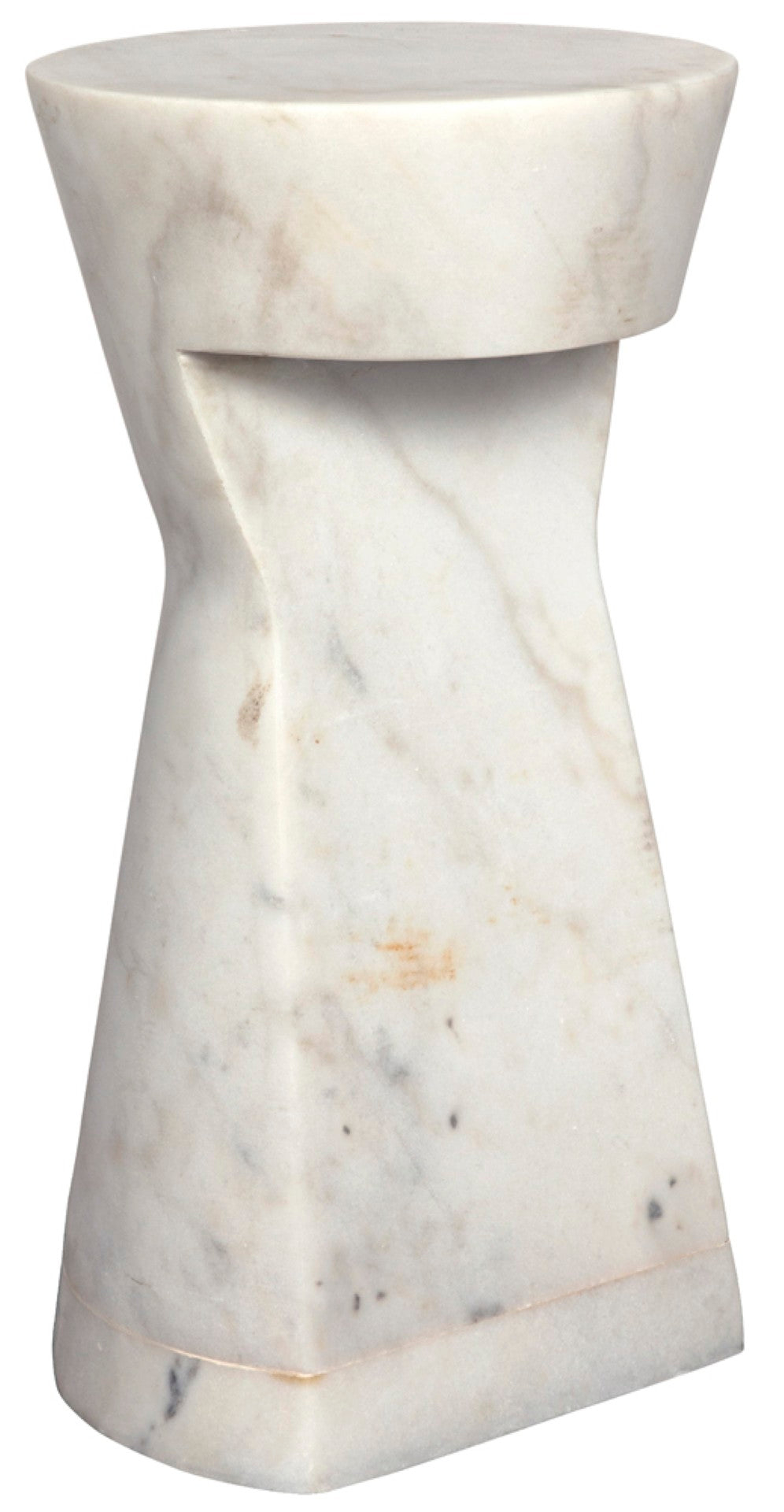 Noir Omon Side Table - Artisan-Crafted Bianco Crown Marble Accent Table for Modern & Classic Interiors GTAB816