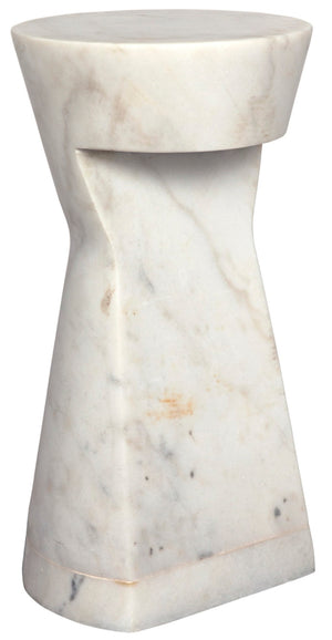 Noir Omon Side Table - Artisan-Crafted Bianco Crown Marble Accent Table for Modern & Classic Interiors GTAB816