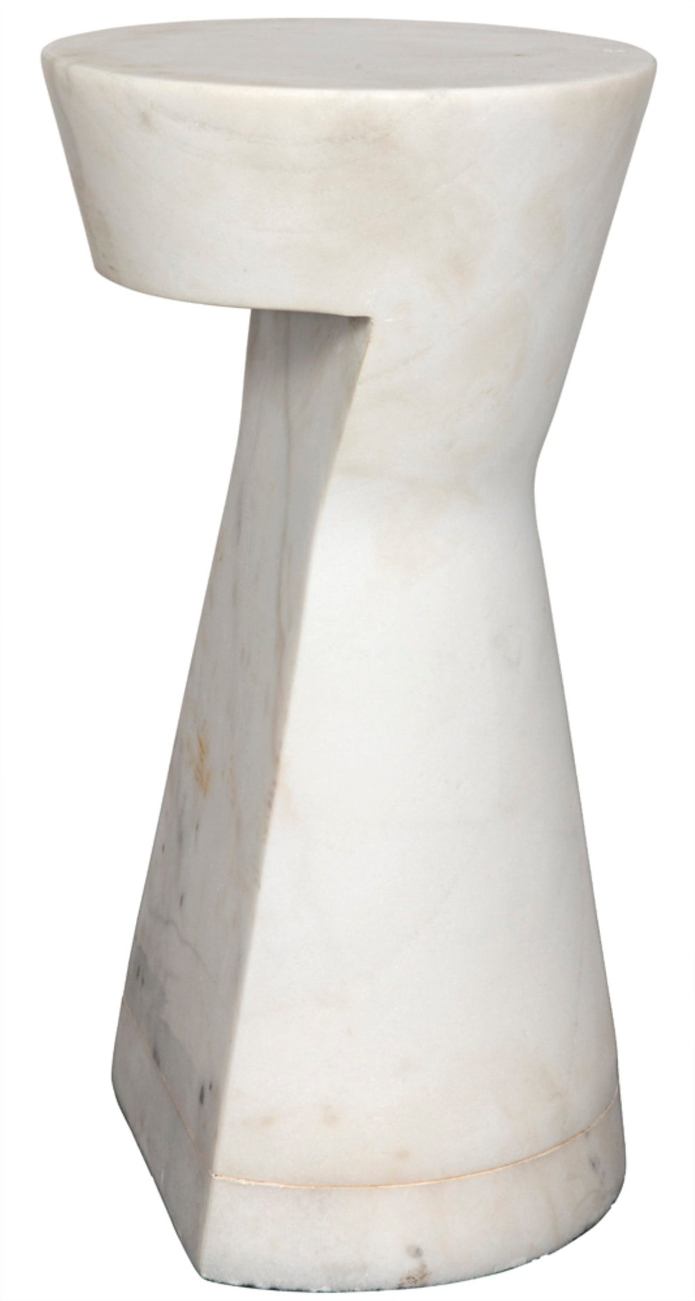 Noir Omon Side Table - Artisan-Crafted Bianco Crown Marble Accent Table for Modern & Classic Interiors GTAB816