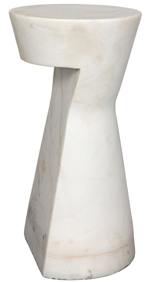 Noir Omon Side Table - Artisan-Crafted Bianco Crown Marble Accent Table for Modern & Classic Interiors GTAB816