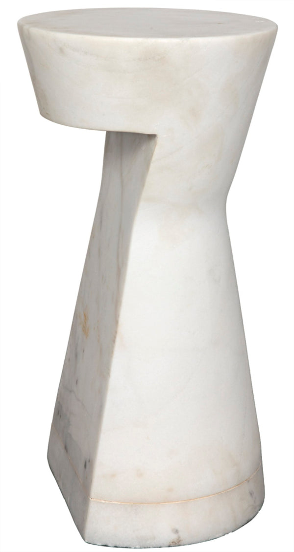 Noir Omon Side Table - Artisan-Crafted Bianco Crown Marble Accent Table for Modern & Classic Interiors GTAB816