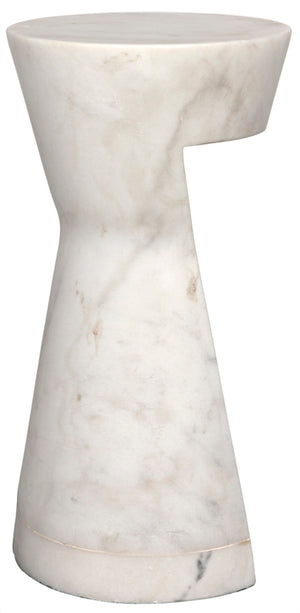 Noir Omon Side Table - Artisan-Crafted Bianco Crown Marble Accent Table for Modern & Classic Interiors GTAB816