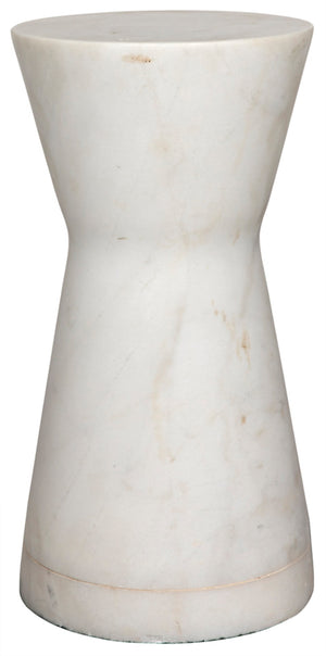 Noir Omon Side Table - Artisan-Crafted Bianco Crown Marble Accent Table for Modern & Classic Interiors GTAB816