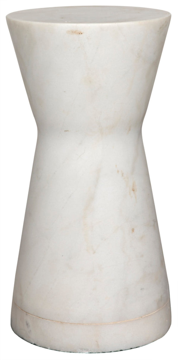 Noir Omon Side Table - Artisan-Crafted Bianco Crown Marble Accent Table for Modern & Classic Interiors GTAB816