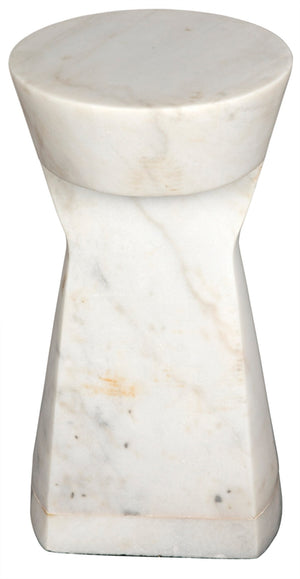 Noir Omon Side Table - Artisan-Crafted Bianco Crown Marble Accent Table for Modern & Classic Interiors GTAB816