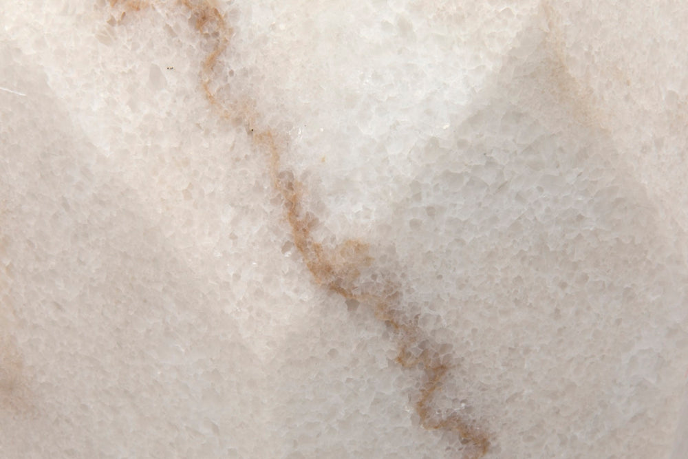 Noir Monolith Side Table: Hand-Carved Bianco Crown Marble for Unique Sculptural Elegance in Any Space GTAB819