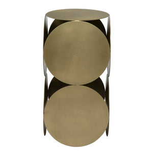 Noir Lola Side Table - Chic Antique Brass Accent Table for Small Spaces, Ideal for Modern Living Rooms GTAB822MB