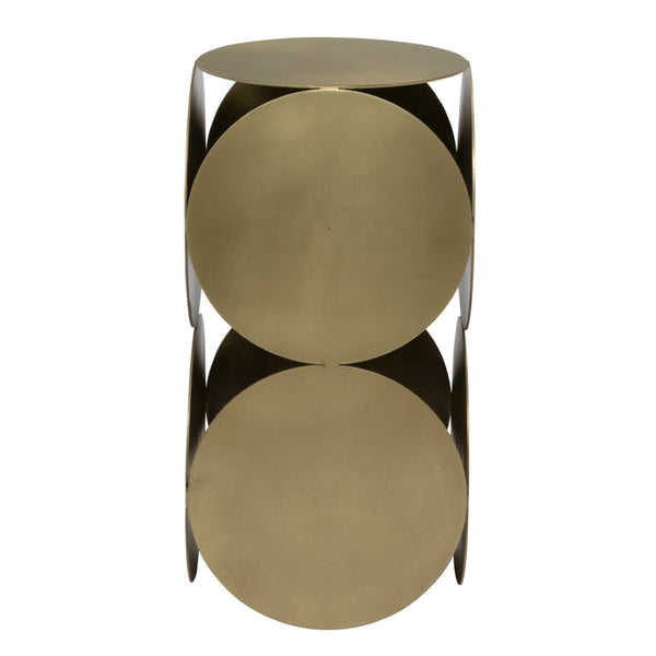 Noir Lola Side Table - Chic Antique Brass Accent Table for Small Spaces, Ideal for Modern Living Rooms GTAB822MB