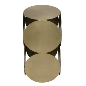 Noir Lola Side Table - Chic Antique Brass Accent Table for Small Spaces, Ideal for Modern Living Rooms GTAB822MB