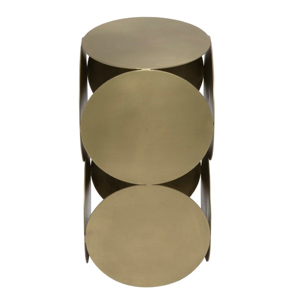 Noir Lola Side Table - Chic Antique Brass Accent Table for Small Spaces, Ideal for Modern Living Rooms GTAB822MB
