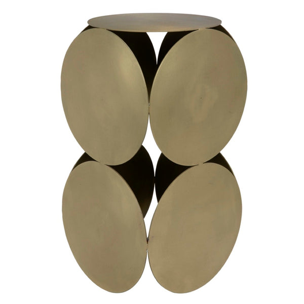 Noir Lola Side Table - Chic Antique Brass Accent Table for Small Spaces, Ideal for Modern Living Rooms GTAB822MB