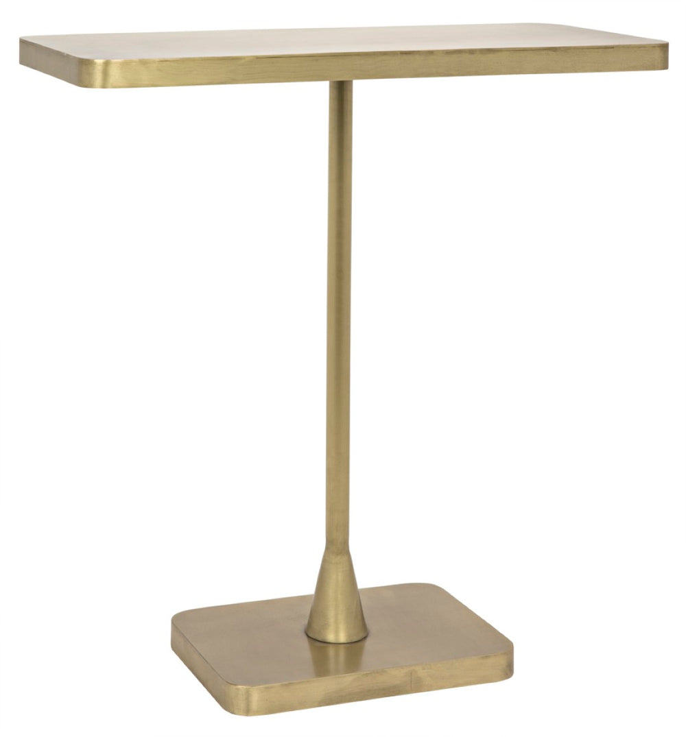 Noir Hild Metal Side Table with Antique Brass Finish - Handcrafted Elegance for Modern Living Spaces GTAB823MB