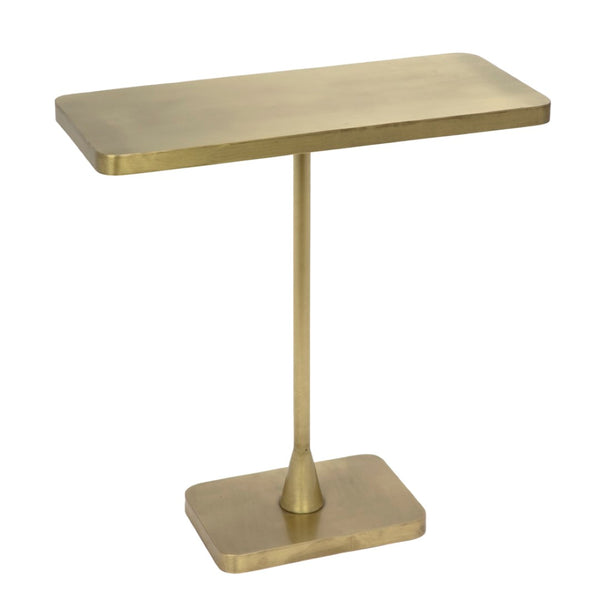 Noir Hild Metal Side Table with Antique Brass Finish - Handcrafted Elegance for Modern Living Spaces GTAB823MB