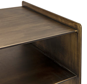 Noir Cyrus Side Table - Modern Minimalist Design with Artful Metalwork for Stylish Living Spaces Aged Brass GTAB828AB