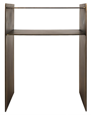 Noir Cyrus Side Table - Modern Minimalist Design with Artful Metalwork for Stylish Living Spaces Aged Brass GTAB828AB