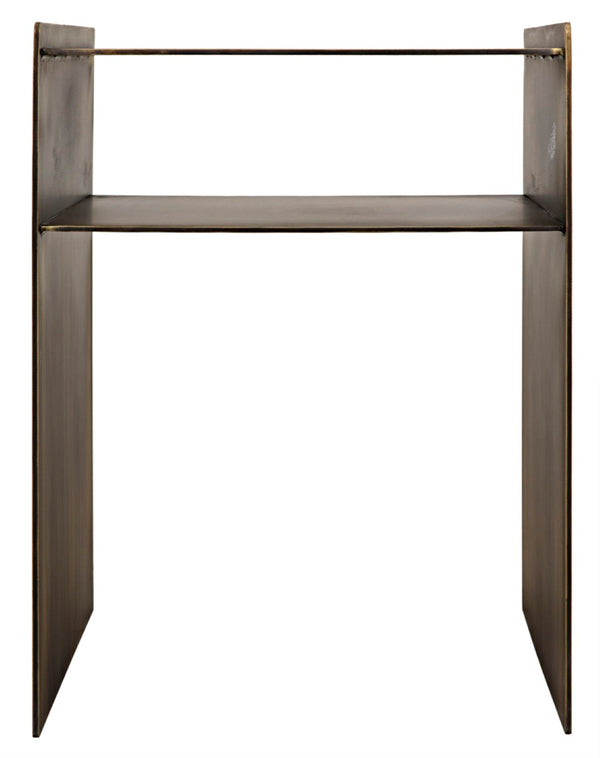 Noir Cyrus Side Table - Modern Minimalist Design with Artful Metalwork for Stylish Living Spaces Aged Brass GTAB828AB