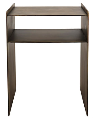 Noir Cyrus Side Table - Modern Minimalist Design with Artful Metalwork for Stylish Living Spaces Aged Brass GTAB828AB