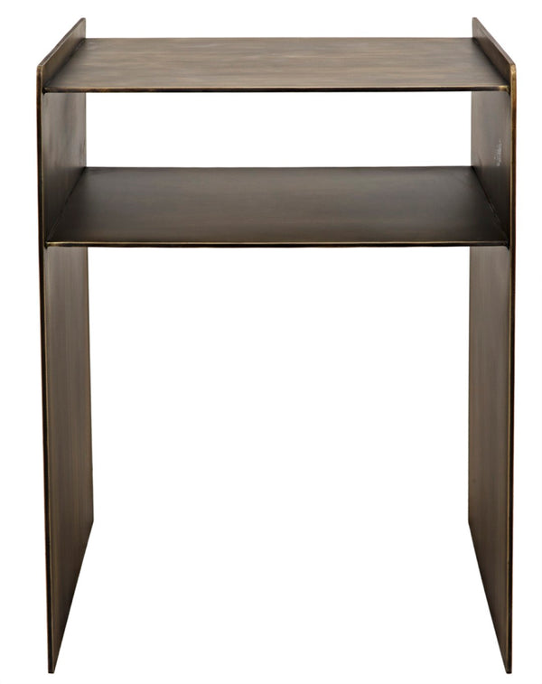 Noir Cyrus Side Table - Modern Minimalist Design with Artful Metalwork for Stylish Living Spaces Aged Brass GTAB828AB